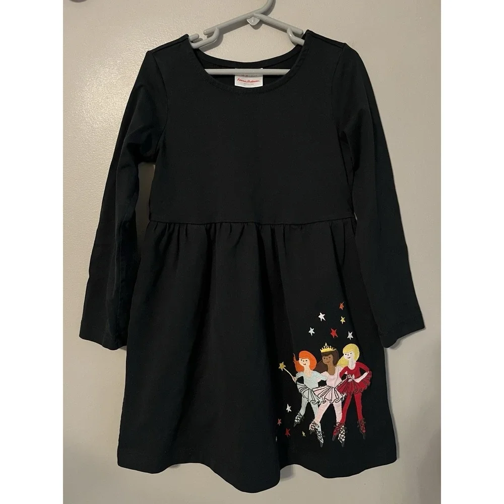 Hanna Andersson Ballet Dancers Dress Ballerina Pockets‎ Girl's Size 6-7 Black